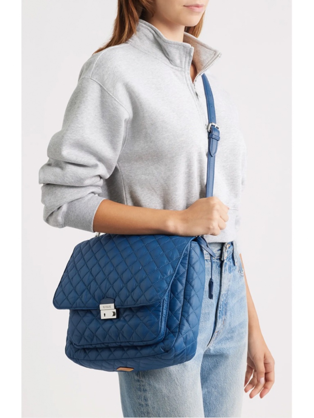 NWT MZ Wallace Large Crosby Lock Crossbody Bag - French Blue